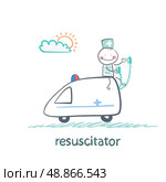 resuscitator rides in the ambulance. Стоковая иллюстрация, агентство Ingram Publishing / Фотобанк Лори