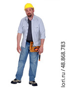 A tired tradesman. Стоковое фото, агентство Ingram Publishing / Фотобанк Лори