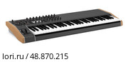 black synthesizer isolated on white background. Стоковое фото, агентство Ingram Publishing / Фотобанк Лори