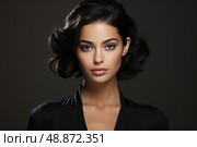 Ethereal Elegance: Capturing the Allure of Stunning Woman in a Black Dress. Стоковое AI-изображение, AI-художник Данила Большаков / Фотобанк Лори