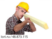 carpenter and timber strip. Стоковое фото, агентство Ingram Publishing / Фотобанк Лори