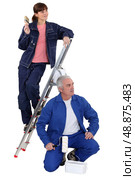 A team of painters. Стоковое фото, агентство Ingram Publishing / Фотобанк Лори