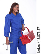 black female mechanician. Стоковое фото, агентство Ingram Publishing / Фотобанк Лори
