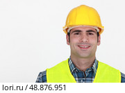 Portrait of a construction worker. Стоковое фото, агентство Ingram Publishing / Фотобанк Лори