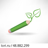 pencil draws leaf. Стоковая иллюстрация, агентство Ingram Publishing / Фотобанк Лори