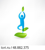 Man yoga tree icon. Стоковая иллюстрация, агентство Ingram Publishing / Фотобанк Лори