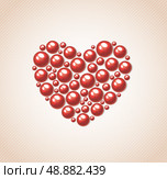 Vector background with heart of bead for Valentine&rsquo;s day. Стоковая иллюстрация, агентство Ingram Publishing / Фотобанк Лори