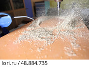 Saw dust caused by drilling. Стоковое фото, агентство Ingram Publishing / Фотобанк Лори