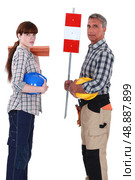 A team of labourers. Стоковое фото, агентство Ingram Publishing / Фотобанк Лори