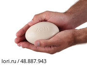 Zen engraved on a pebble. Стоковое фото, агентство Ingram Publishing / Фотобанк Лори