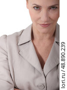 Woman wearing gray suit. Стоковое фото, агентство Ingram Publishing / Фотобанк Лори