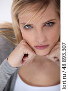 Portrait of an angry woman. Стоковое фото, агентство Ingram Publishing / Фотобанк Лори