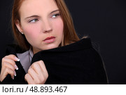 portrait of beautiful girl with side look. Стоковое фото, агентство Ingram Publishing / Фотобанк Лори