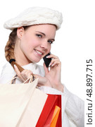 Woman out shopping and. Стоковое фото, агентство Ingram Publishing / Фотобанк Лори