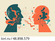 Synchronicity: A Mesmerizing Encounter Between Two Souls. Стоковое AI-изображение, AI-художник Данила Большаков / Фотобанк Лори