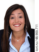 Portrait of a woman with pearly white teeth. Стоковое фото, агентство Ingram Publishing / Фотобанк Лори