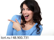 Woman pointing and laughing. Стоковое фото, агентство Ingram Publishing / Фотобанк Лори