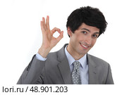 businessman making an OK sign. Стоковое фото, агентство Ingram Publishing / Фотобанк Лори