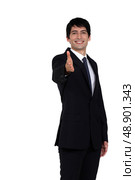 Cheerful man handshaking. Стоковое фото, агентство Ingram Publishing / Фотобанк Лори