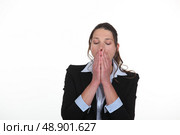 Woman yawning. Стоковое фото, агентство Ingram Publishing / Фотобанк Лори