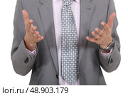 closeup on businessman’s hand during meeting. Стоковое фото, агентство Ingram Publishing / Фотобанк Лори