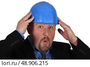 A shocked engineer. Стоковое фото, агентство Ingram Publishing / Фотобанк Лори