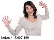 Portrait of a joyful woman. Стоковое фото, агентство Ingram Publishing / Фотобанк Лори
