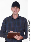 Portrait of a delivery man. Стоковое фото, агентство Ingram Publishing / Фотобанк Лори