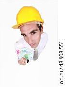 Man in a hardhat. Стоковое фото, агентство Ingram Publishing / Фотобанк Лори