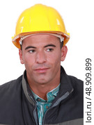 Annoyed construction worker. Стоковое фото, агентство Ingram Publishing / Фотобанк Лори