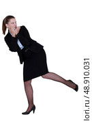 An apprehensive businesswoman. Стоковое фото, агентство Ingram Publishing / Фотобанк Лори