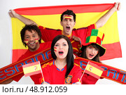 Spanish football supporters. Стоковое фото, агентство Ingram Publishing / Фотобанк Лори