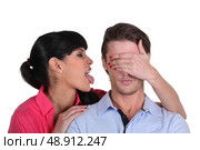 woman teasing her man. Стоковое фото, агентство Ingram Publishing / Фотобанк Лори