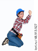Female building worker. Стоковое фото, агентство Ingram Publishing / Фотобанк Лори