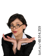 Woman with puckered lips. Стоковое фото, агентство Ingram Publishing / Фотобанк Лори