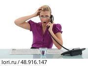 Woman receiving some shocking news. Стоковое фото, агентство Ingram Publishing / Фотобанк Лори