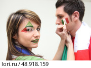 Italian football supporters. Стоковое фото, агентство Ingram Publishing / Фотобанк Лори