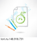 drawing apple grunge icon. Стоковая иллюстрация, агентство Ingram Publishing / Фотобанк Лори