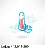 Cold thermometer grunge icon. Стоковая иллюстрация, агентство Ingram Publishing / Фотобанк Лори