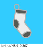 White Christmas stocking on blue background. Стоковая иллюстрация, агентство Ingram Publishing / Фотобанк Лори