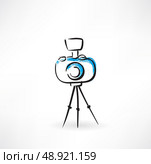 camera on a tripod grunge icon. Стоковая иллюстрация, агентство Ingram Publishing / Фотобанк Лори