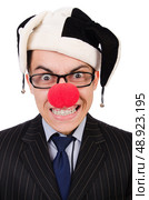 Clown businessman isolated on white. Стоковое фото, агентство Ingram Publishing / Фотобанк Лори
