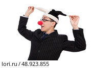 Clown businessman isolated on white. Стоковое фото, агентство Ingram Publishing / Фотобанк Лори
