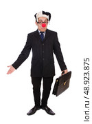 Clown businessman isolated on white. Стоковое фото, агентство Ingram Publishing / Фотобанк Лори