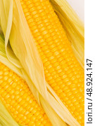 Extreme close up of yellowe corn cobs. Стоковое фото, агентство Ingram Publishing / Фотобанк Лори