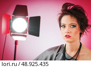 Fashion beauty concept with girl in studio. Стоковое фото, агентство Ingram Publishing / Фотобанк Лори