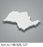 3d map state of Brazil. Стоковая иллюстрация, иллюстратор Максим Гребешков / Фотобанк Лори