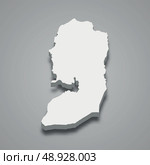 3d isometric map of Judea and Samaria Area is a region of Israel, Стоковая иллюстрация, иллюстратор Максим Гребешков / Фотобанк Лори