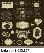 calligraphic design elements and page decoration with ribbon/ vector set. Стоковая иллюстрация, агентство Ingram Publishing / Фотобанк Лори