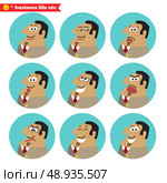 Boss facial emotions, isolated icons set vector illustration. Стоковая иллюстрация, агентство Ingram Publishing / Фотобанк Лори